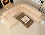 Cream and White leather sectional sofa VG130