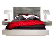 Modern Black Bedroom Mena with Mirrored Headboard