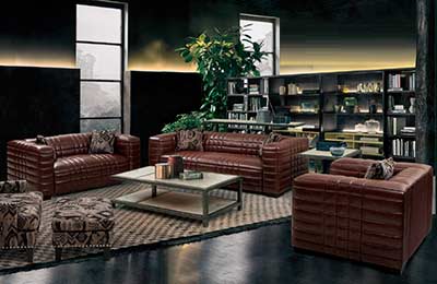 Brown Bonded leather Sofa AR Maxima