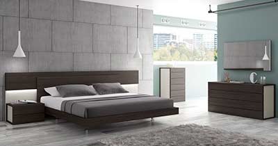 Wenge and Grey lacquer Modern Bed SJ Matia