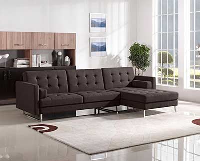 Chocolate Fabric Sofa Sleeper DS Copus