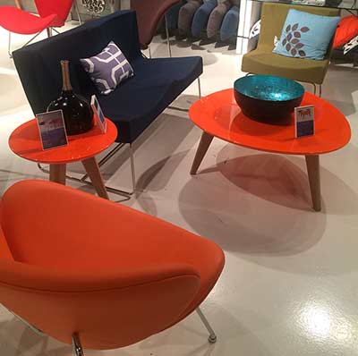 High gloss orange coffee table