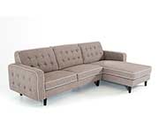 Contemporary Grey Fabric Sectional Sofa