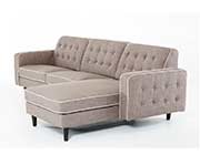 Contemporary Grey Fabric Sectional Sofa