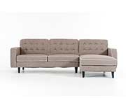 Contemporary Grey Fabric Sectional Sofa