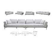 Modern Fabric Sectional sofa NJ Moon