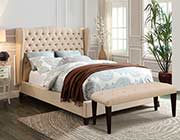 Red Linen Platform Bed AC Fleur