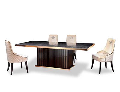 Black Crocodile & Rosegold Dining Table VG365