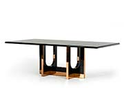 Large Black Crocodile and Rosegold Dining table VG595