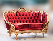 Red Velvet Provincial Sofa 634