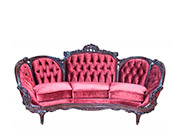 Red Velvet Provincial Sofa 634