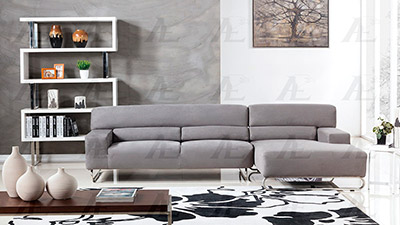 Gray Microfiber Sectional Sofa AE15