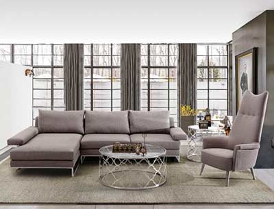 Gray Fabric Sectional Sofa ARL Veena