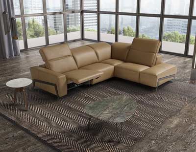 Italian Leather Sectional Sofa in Honey JM Stream