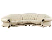 Beige Leather Sectional Sofa EF Ares