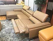 Beige Top Grain Leather Sectional