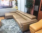 Beige Top Grain Leather Sectional