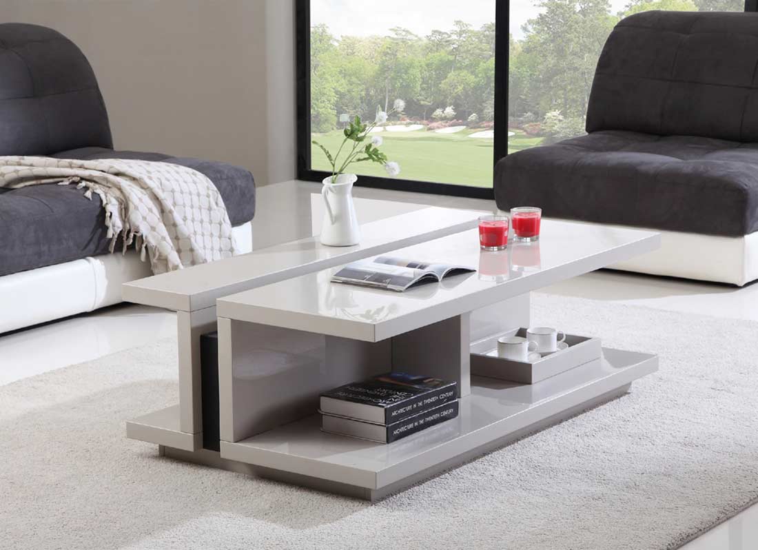 Cream gloss side shop table