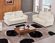 White Italian leather sofa set AE090