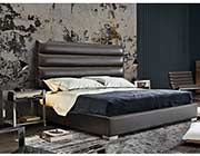Black tufted leatherette bed DS Brigitte