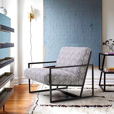 Geometric Pattern Accent Chair DS Deluxe