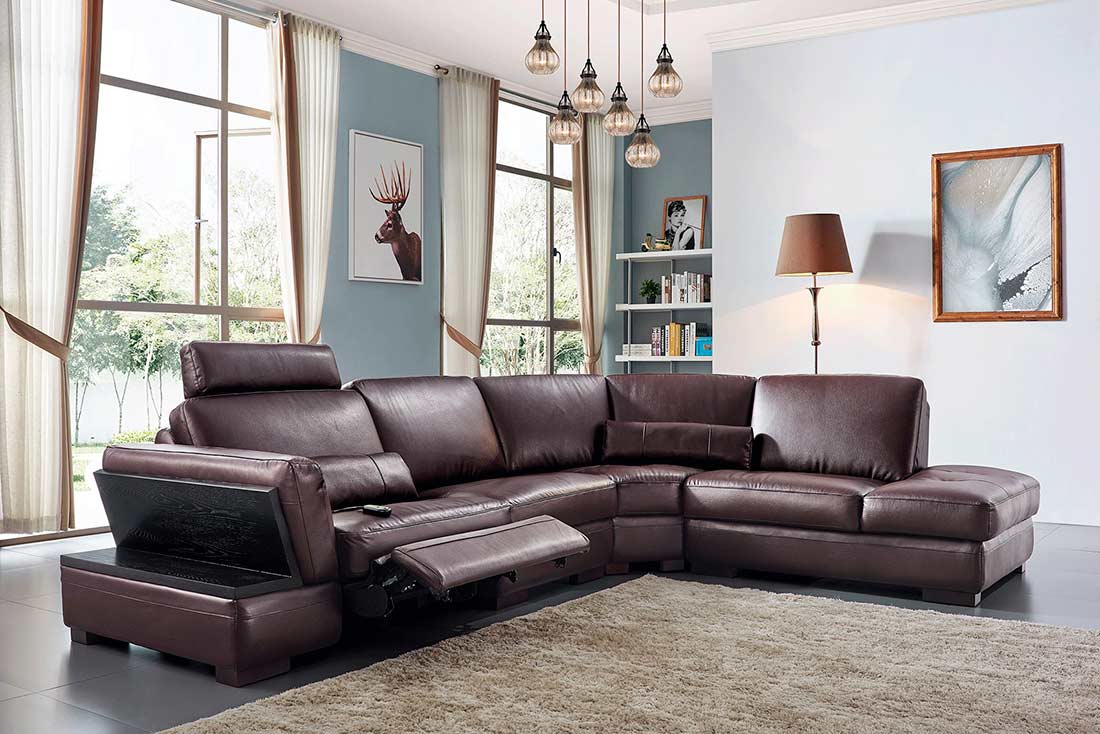 Dark brown clearance leather sectionals