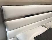 White leatherette headboard bedroom set VG Bianca