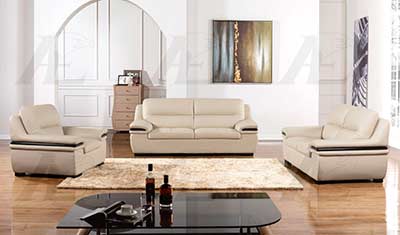 Light Gray Genuine Leather Sofa set AE 113