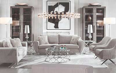 Light gray fabric sofa set AE 800