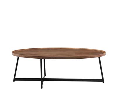 Niklaus Walnut Oval Coffee Table by Eurostyle