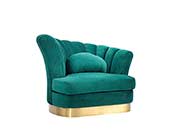 Green Velvet Lounge Chair VG 736