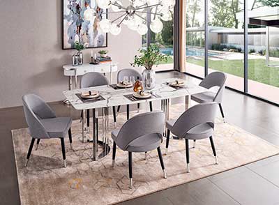 Silver Marble Dining Table EF 131