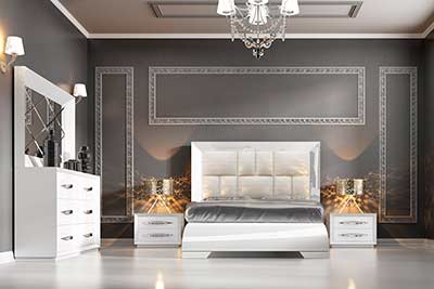 White Modern Bed EF Caren