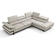 Light Gray Leather Sectional Sofa NJ Rome