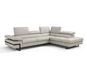 Light Gray Leather Sectional Sofa NJ Rome