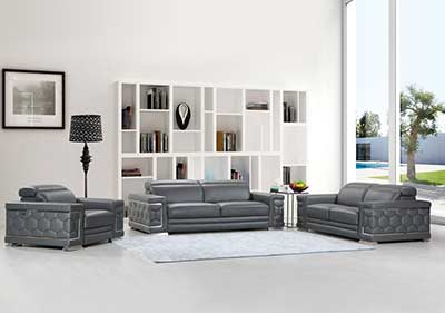 Dark Gray Leather Sofa set GU 92