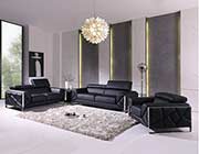 Black Leather Sofa set GU 03