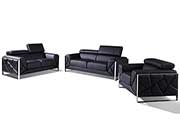 Black Leather Sofa set GU 03