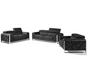 Black Leather Sofa set GU 03