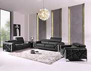 Black Leather Sofa set GU 03