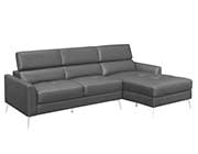 Dark Gray Leather Sofa HE 408