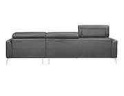Dark Gray Leather Sofa HE 408