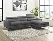 Dark Gray Leather Sofa HE 408