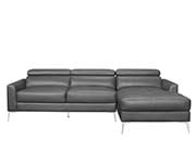 Dark Gray Leather Sofa HE 408