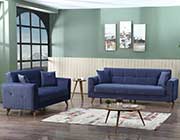 Blue Fabric Sofa Bed Astra