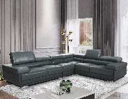 Dark Gray Leather sectional sofa EF 119