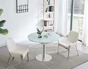 White Glass Dining Table NJ Lounge