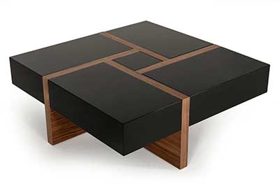 Black and Walnut Coffee table VG Macai