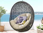 Swing Outdoor Patio Lounge Chair in White MW Ribbon