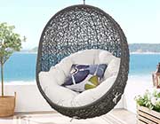 Swing Outdoor Patio Lounge Chair in White MW Ribbon